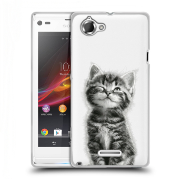 Силиконовый чехол на Sony Xperia L с принтом Котенок Силиконовый чехол на Sony Xperia L с принтом Котенок