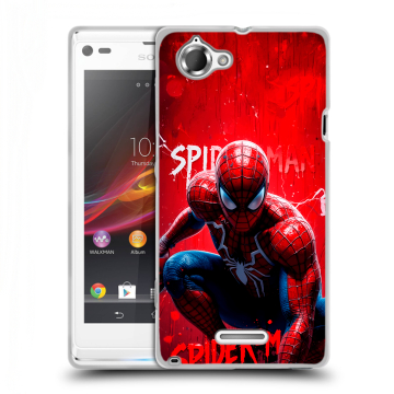 Силиконовый чехол на Sony Xperia L с принтом Spiderman Человек паук Силиконовый чехол на Sony Xperia L с принтом Spiderman Человек паук