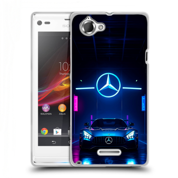 Силиконовый чехол на Sony Xperia L с принтом Mercedes Мерседес Силиконовый чехол на Sony Xperia L с принтом Mercedes Мерседес