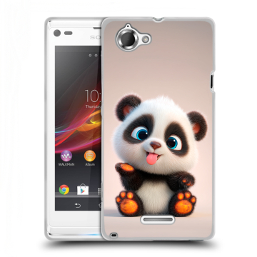 Силиконовый чехол на Sony Xperia L с принтом милая панда Силиконовый чехол на Sony Xperia L с принтом милая панда