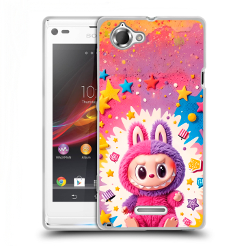 Силиконовый чехол на Sony Xperia L с принтом Labubu Лабубу Силиконовый чехол на Sony Xperia L с принтом Labubu Лабубу