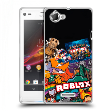 Силиконовый чехол на Sony Xperia L с принтом Roblox Роблокс Силиконовый чехол на Sony Xperia L с принтом Roblox Роблокс