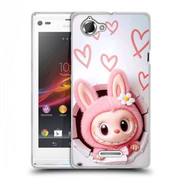 Силиконовый чехол на Sony Xperia L с принтом Labubu Лабубу