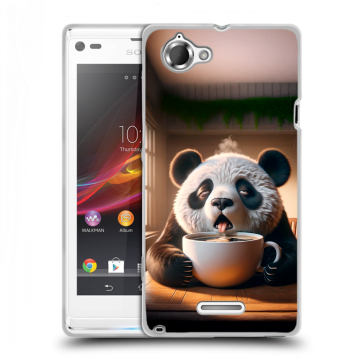 Силиконовый чехол на Sony Xperia L с принтом смешная панда Силиконовый чехол на Sony Xperia L с принтом смешная панда