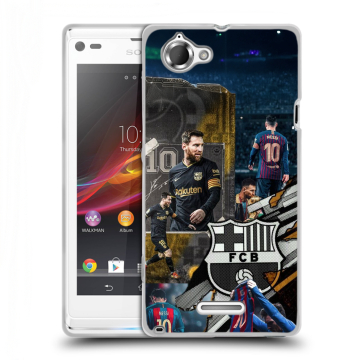 Силиконовый чехол на Sony Xperia L с принтом Messi Barcelona Силиконовый чехол на Sony Xperia L с принтом Messi Barcelona