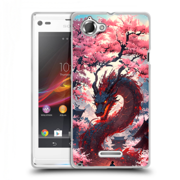 Силиконовый чехол на Sony Xperia L с принтом Дракон Японский Силиконовый чехол на Sony Xperia L с принтом Дракон Японский