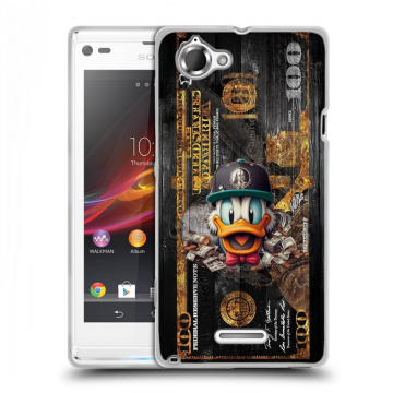 Силиконовый чехол на Sony Xperia L с принтом Дональд Дак Доллар Силиконовый чехол на Sony Xperia L с принтом Дональд Дак Доллар