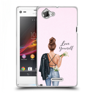 Силиконовый чехол на Sony Xperia L с принтом женский Силиконовый чехол на Sony Xperia L с принтом женский