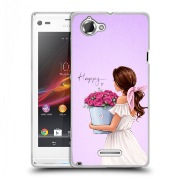 Силиконовый чехол на Sony Xperia L с принтом женский Силиконовый чехол на Sony Xperia L с принтом женский