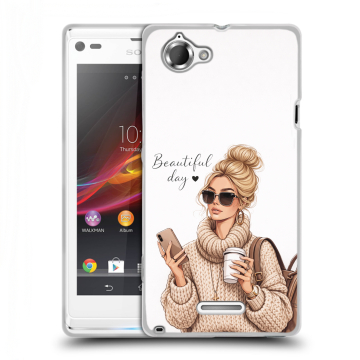 Силиконовый чехол на Sony Xperia L с принтом женский Силиконовый чехол на Sony Xperia L с принтом женский