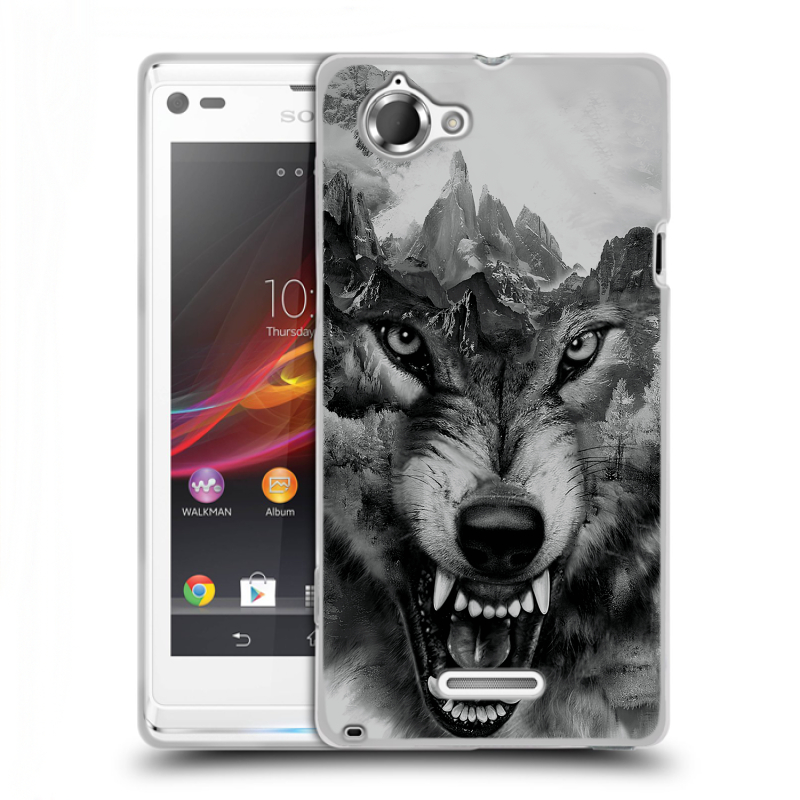 Силиконовый чехол на Sony Xperia L с принтом Волк Силиконовый чехол на Sony Xperia L с принтом Волк