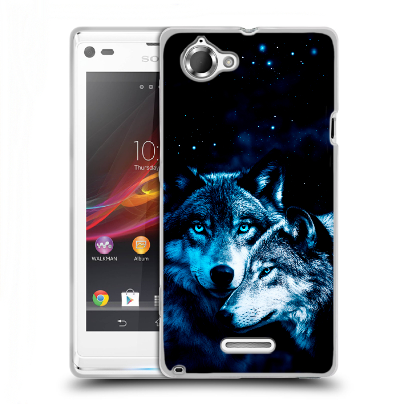 Силиконовый чехол на Sony Xperia L с принтом Волки Силиконовый чехол на Sony Xperia L с принтом Волки