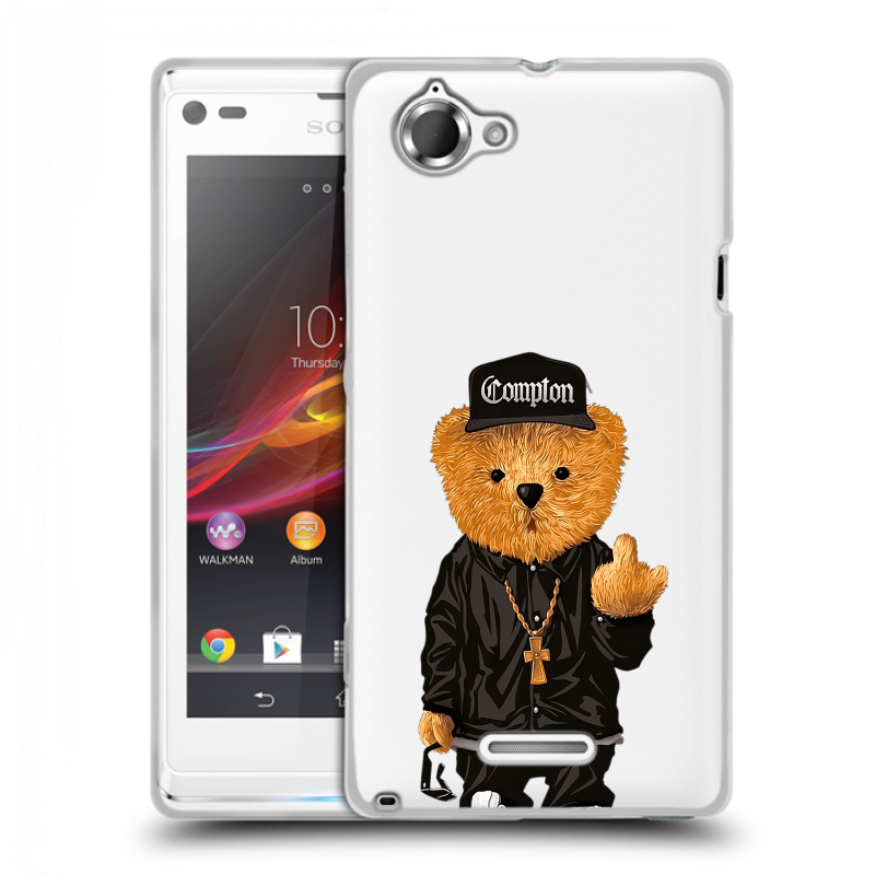 Силиконовый чехол на Sony Xperia L с принтом Мишка Силиконовый чехол на Sony Xperia L с принтом Мишка