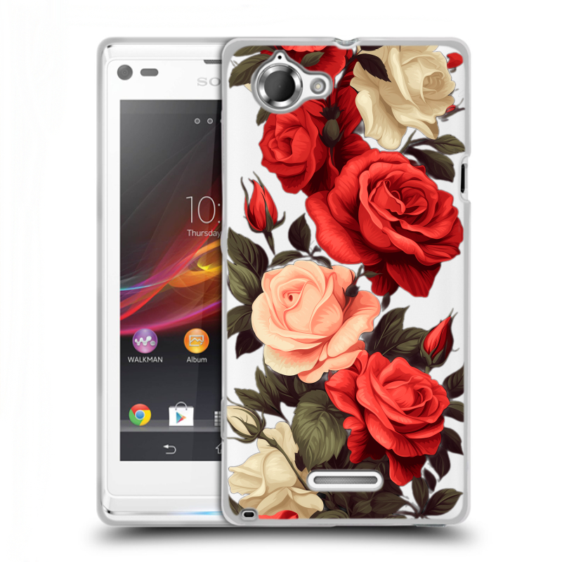 Силиконовый чехол на Sony Xperia L с принтом Розы Силиконовый чехол на Sony Xperia L с принтом Розы