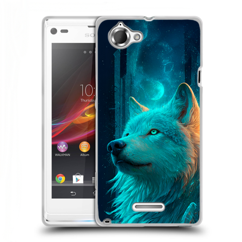 Силиконовый чехол на Sony Xperia L с принтом бабочки саккура Силиконовый чехол на Sony Xperia L с принтом бабочки саккура