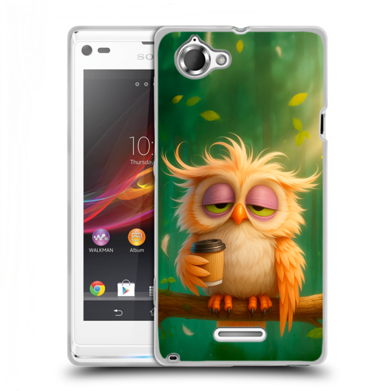 Силиконовый чехол на Sony Xperia L с принтом сова Силиконовый чехол на Sony Xperia L с принтом сова