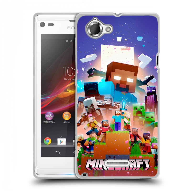 Силиконовый чехол на Sony Xperia L с принтом Майнкрафт Minecraft Силиконовый чехол на Sony Xperia L с принтом Майнкрафт Minecraft