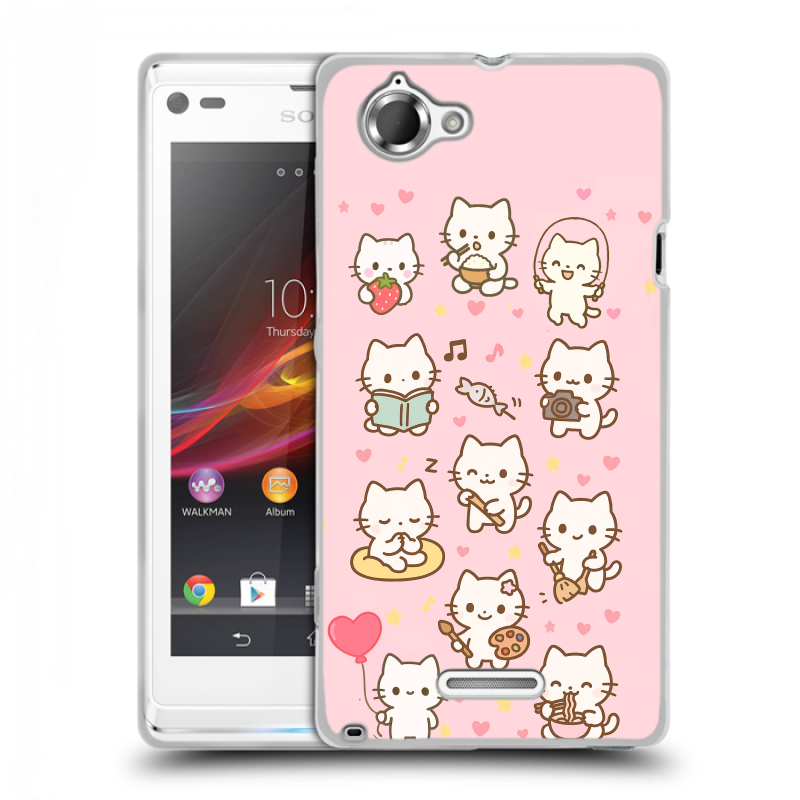 Силиконовый чехол на Sony Xperia L с принтом Hello Kitty Хелоу Кити Силиконовый чехол на Sony Xperia L с принтом Hello Kitty Хелоу Кити