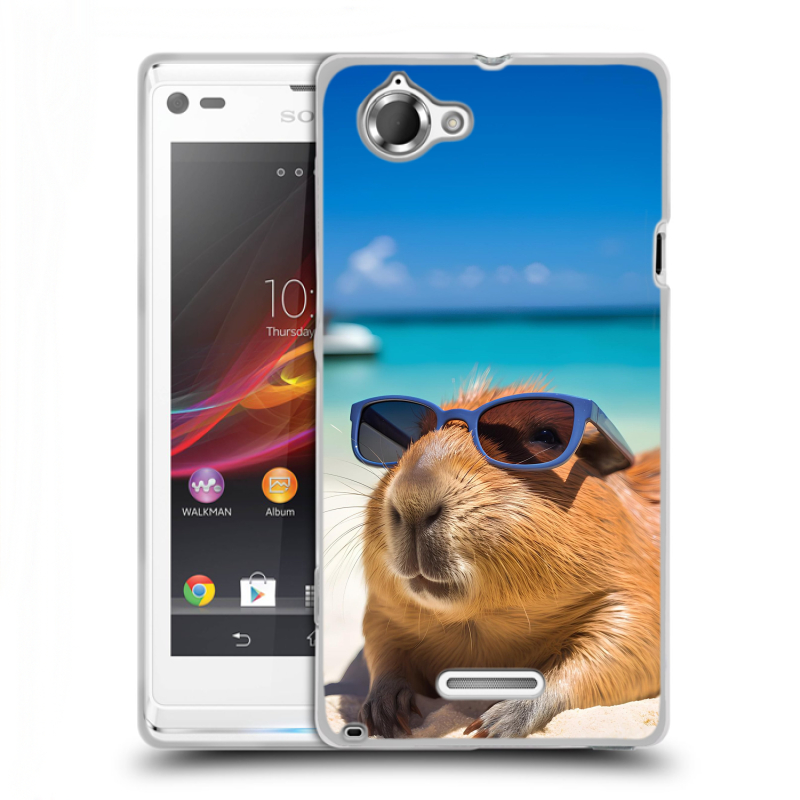 Силиконовый чехол на Sony Xperia L с принтом Капибара Силиконовый чехол на Sony Xperia L с принтом Капибара
