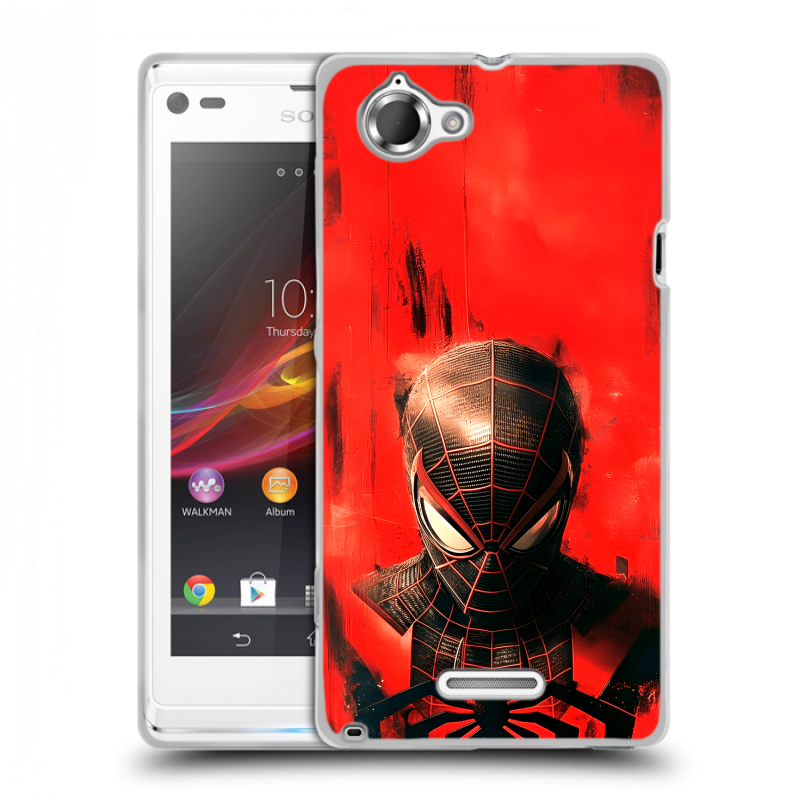 Силиконовый чехол на Sony Xperia L с принтом человек паук spiderman Силиконовый чехол на Sony Xperia L с принтом человек паук spiderman