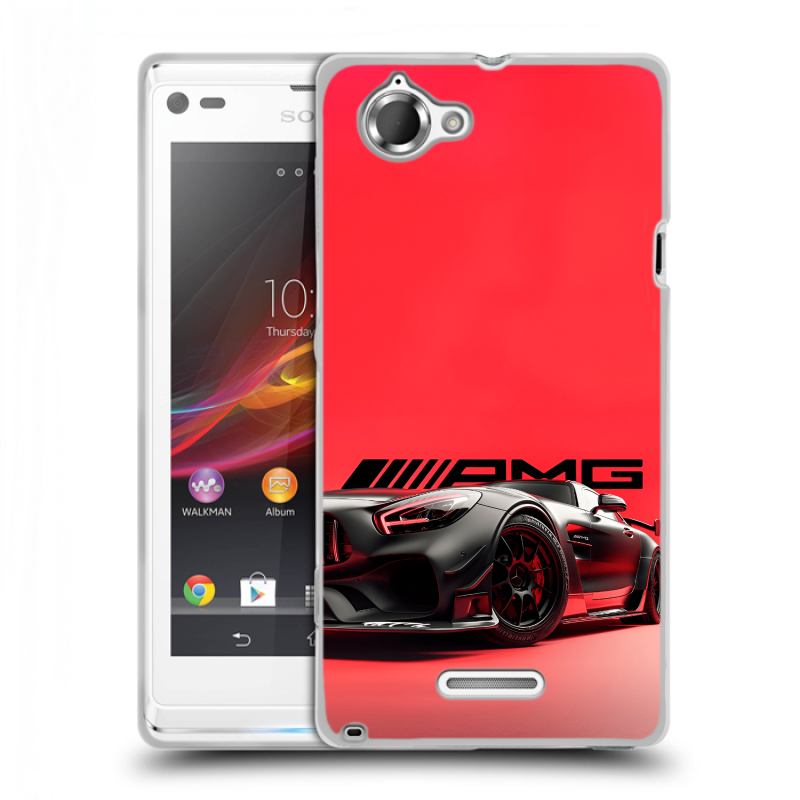 Силиконовый чехол на Sony Xperia L с принтом Мерседес Mercedes AMG Силиконовый чехол на Sony Xperia L с принтом Мерседес Mercedes AMG