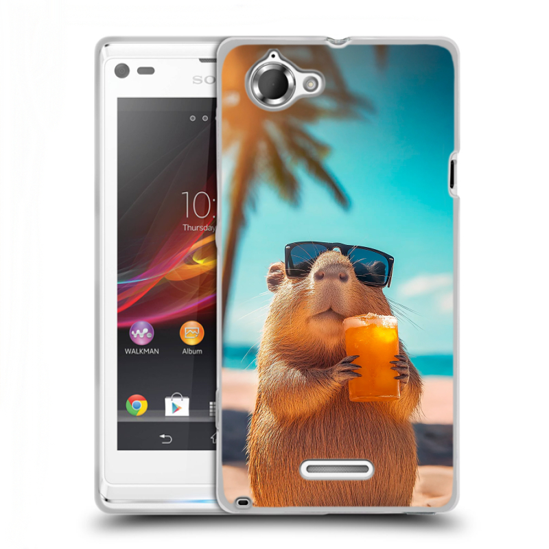 Силиконовый чехол на Sony Xperia L с принтом Капибара Силиконовый чехол на Sony Xperia L с принтом Капибара