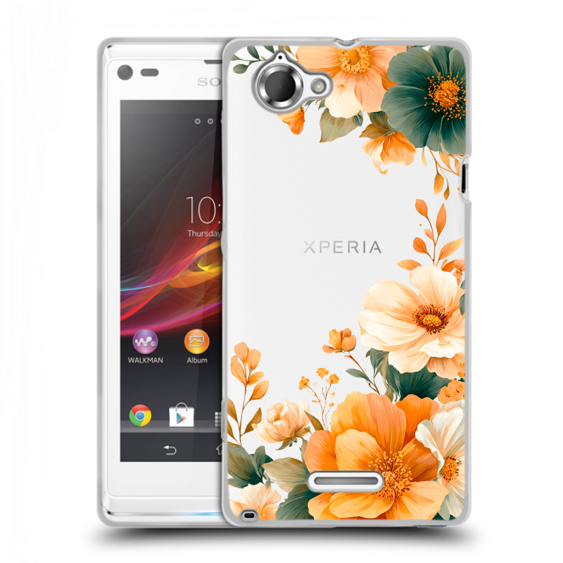 Силиконовый чехол на Sony Xperia L с принтом Цветы принт Силиконовый чехол на Sony Xperia L с принтом Цветы принт