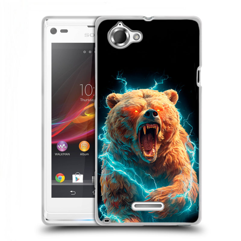 Силиконовый чехол на Sony Xperia L с принтом Медведь Силиконовый чехол на Sony Xperia L с принтом Медведь
