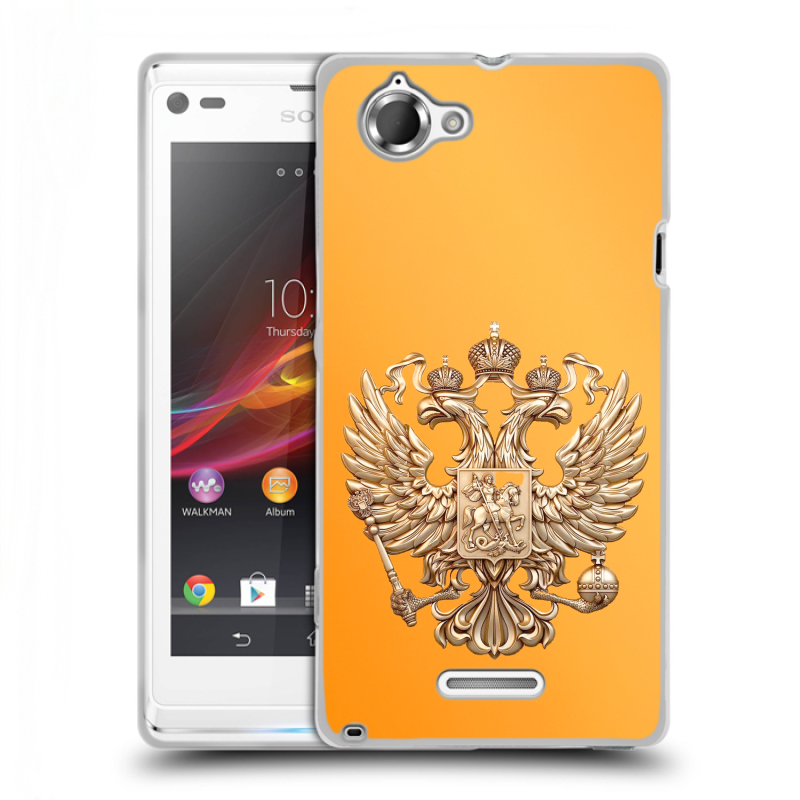 Силиконовый чехол на Sony Xperia L с принтом Герб Флаг России Силиконовый чехол на Sony Xperia L с принтом Герб Флаг России