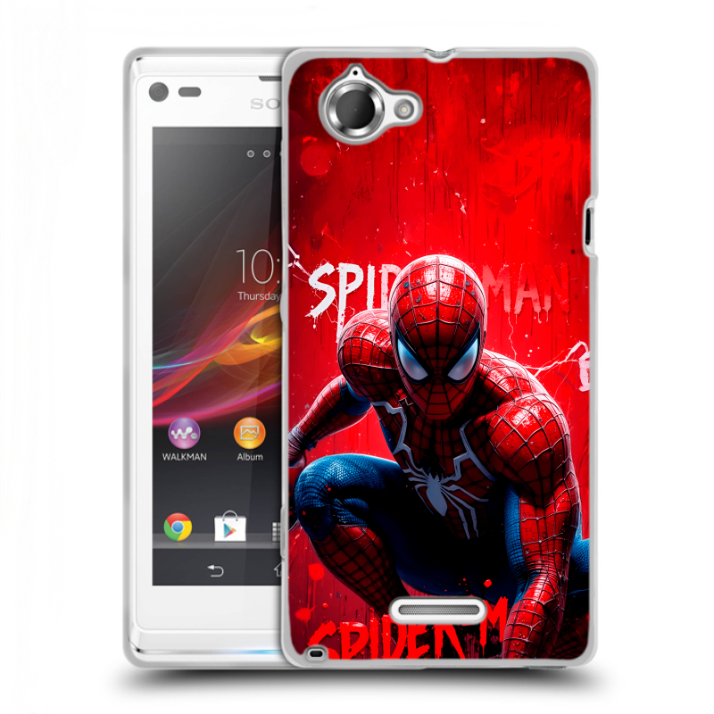 Силиконовый чехол на Sony Xperia L с принтом Spiderman Человек паук Силиконовый чехол на Sony Xperia L с принтом Spiderman Человек паук