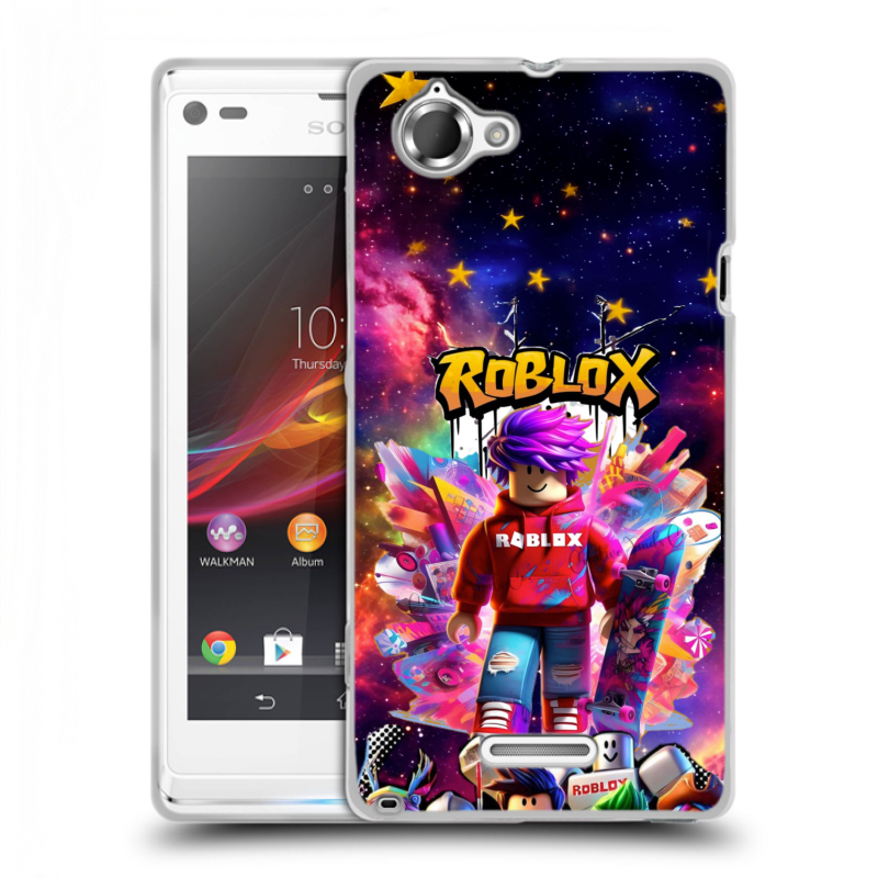 Силиконовый чехол на Sony Xperia L с принтом Roblox Роблокс Силиконовый чехол на Sony Xperia L с принтом Roblox Роблокс