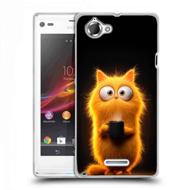 Силиконовый чехол на Sony Xperia L с принтом Смешной кот Силиконовый чехол на Sony Xperia L с принтом Смешной кот