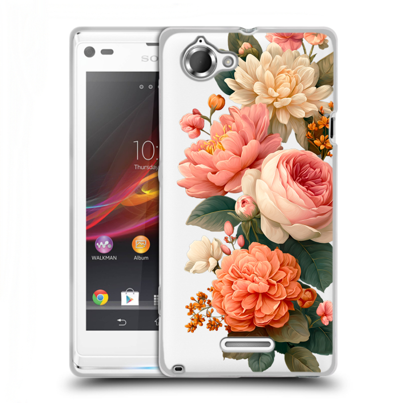 Силиконовый чехол на Sony Xperia L с принтом цветы Силиконовый чехол на Sony Xperia L с принтом цветы