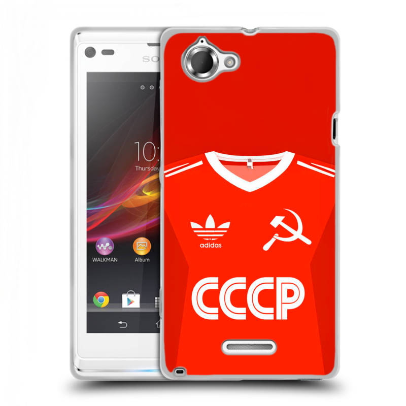 Силиконовый чехол на Sony Xperia L с принтом Флаг Герб СССР Силиконовый чехол на Sony Xperia L с принтом Флаг Герб СССР