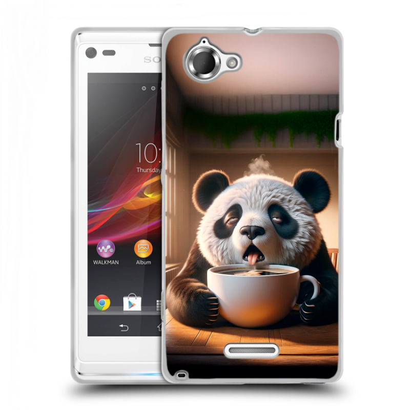 Силиконовый чехол на Sony Xperia L с принтом смешная панда Силиконовый чехол на Sony Xperia L с принтом смешная панда