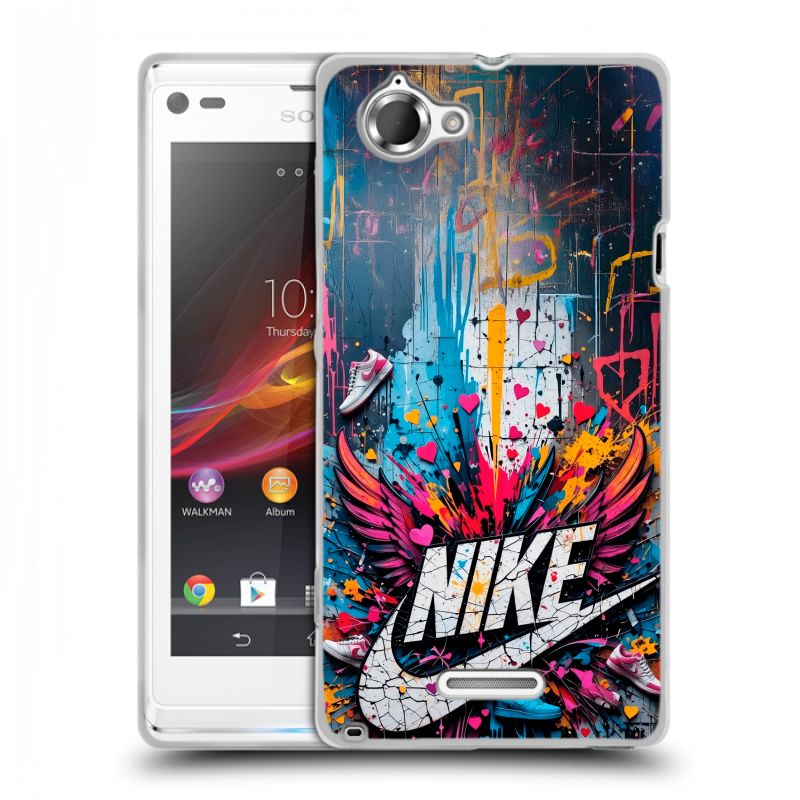 Силиконовый чехол на Sony Xperia L с принтом Nike Найк Силиконовый чехол на Sony Xperia L с принтом Nike Найк