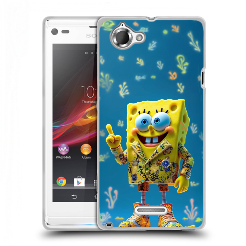 Силиконовый чехол на Sony Xperia L с принтом Спанч боб Спанчбоб Силиконовый чехол на Sony Xperia L с принтом Спанч боб Спанчбоб
