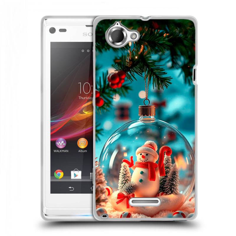 Силиконовый чехол на Sony Xperia L с принтом Новый год Силиконовый чехол на Sony Xperia L с принтом Новый год