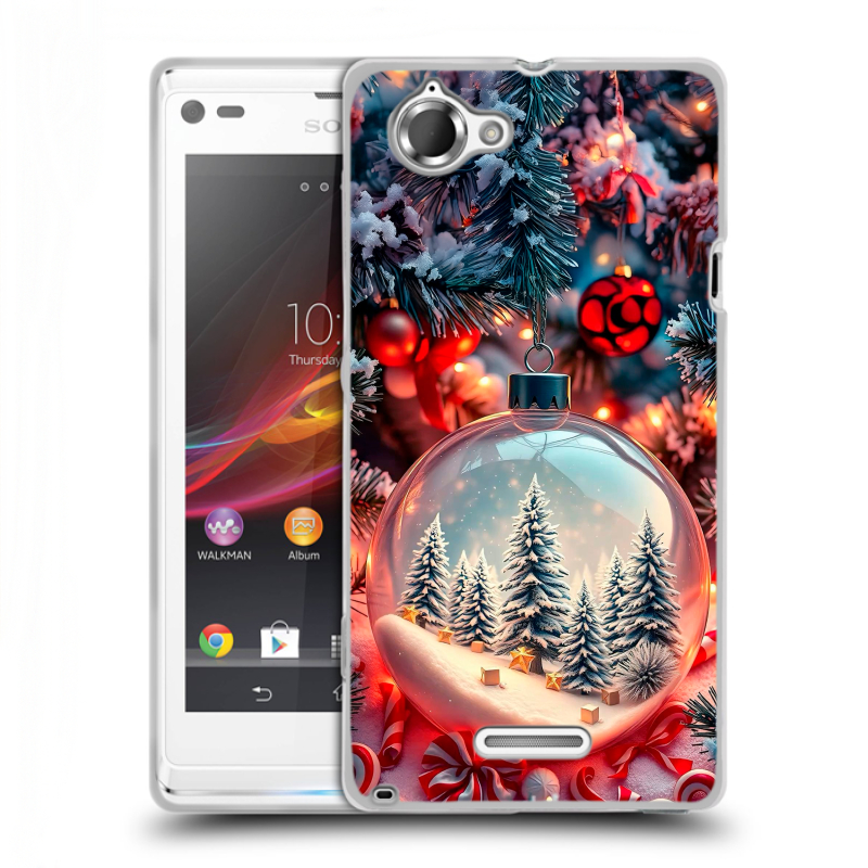 Силиконовый чехол на Sony Xperia L с принтом Новый год Силиконовый чехол на Sony Xperia L с принтом Новый год