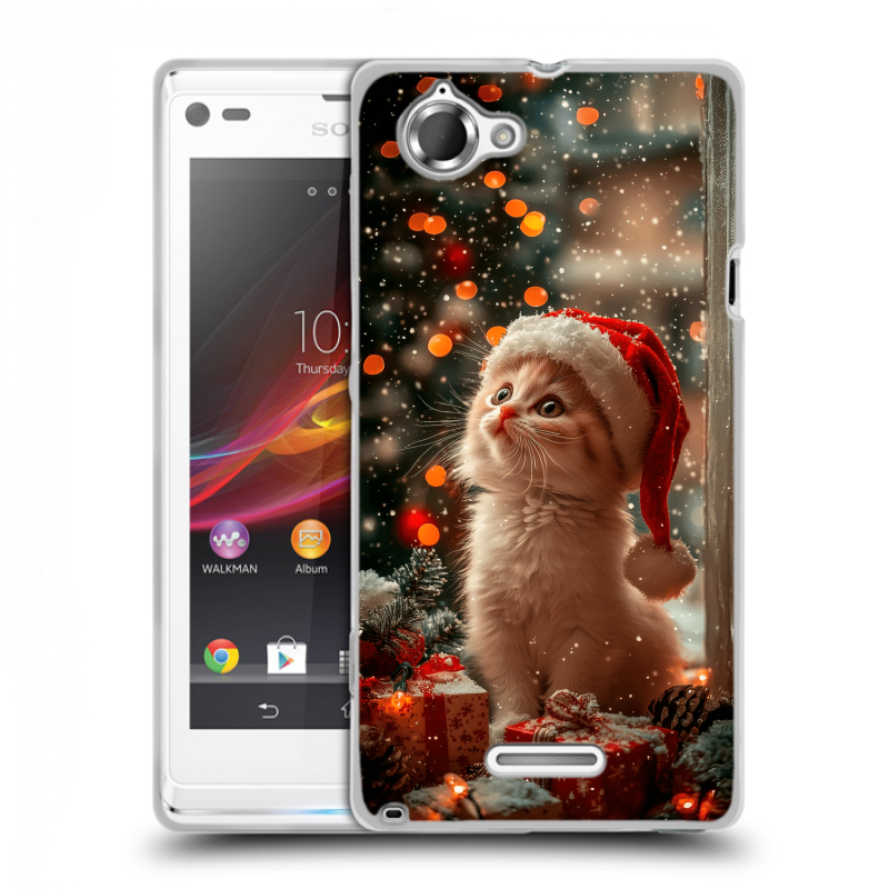 Силиконовый чехол на Sony Xperia L с принтом Новый год Силиконовый чехол на Sony Xperia L с принтом Новый год