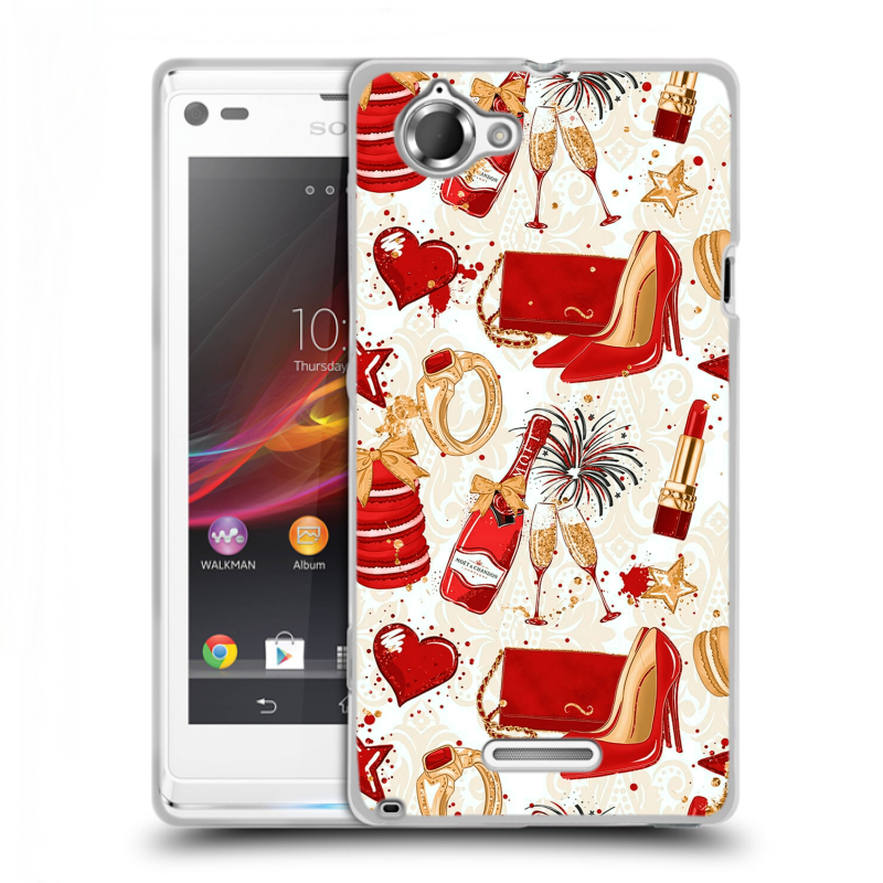 Силиконовый чехол на Sony Xperia L с принтом Новый год Силиконовый чехол на Sony Xperia L с принтом Новый год