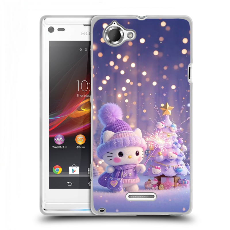 Силиконовый чехол на Sony Xperia L с принтом Новый год Силиконовый чехол на Sony Xperia L с принтом Новый год