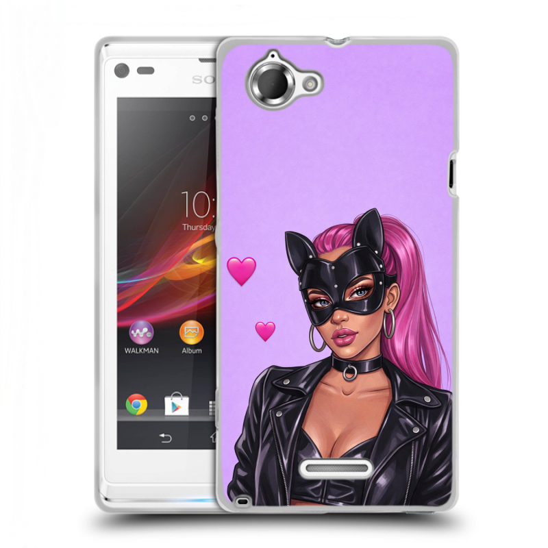 Силиконовый чехол на Sony Xperia L с принтом женский Силиконовый чехол на Sony Xperia L с принтом женский