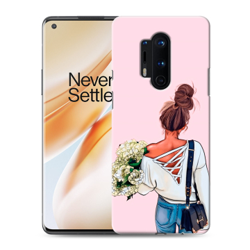 Силиконовый чехол на OnePlus 8 Pro с принтом Девушка и букет Силиконовый чехол на OnePlus 8 Pro с принтом Девушка и букет