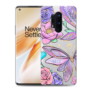Силиконовый чехол на OnePlus 8 Pro с принтом Бабочки и цветы Силиконовый чехол на OnePlus 8 Pro с принтом Бабочки и цветы