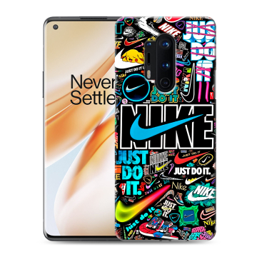 Силиконовый чехол на OnePlus 8 Pro с принтом найк nike черный Силиконовый чехол на OnePlus 8 Pro с принтом найк nike черный