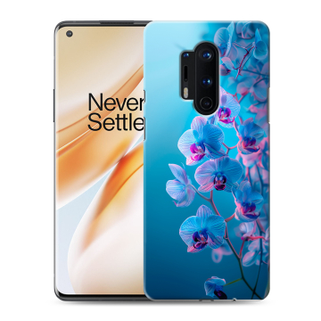 Силиконовый чехол на OnePlus 8 Pro с принтом голубые орхидеи Силиконовый чехол на OnePlus 8 Pro с принтом голубые орхидеи
