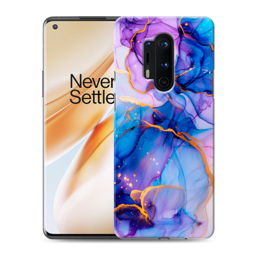 Силиконовый чехол на OnePlus 8 Pro с принтом синий мрамор
