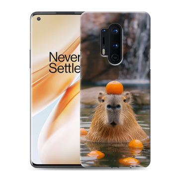Силиконовый чехол на OnePlus 8 Pro с принтом Капибара с апельсином Силиконовый чехол на OnePlus 8 Pro с принтом Капибара с апельсином