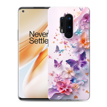 Силиконовый чехол на OnePlus 8 Pro с принтом цветы бабочки Силиконовый чехол на OnePlus 8 Pro с принтом цветы бабочки